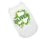 Lucky Clover Personalized Dog Shirt, Cute St. Patrick's Day Dog Shirt, Green Clover St. Patty's Day Shirt for Dogs, St. Patrick's Day Shirt for Dogs, Clothes for Pets (4XL 50-70 lbs)