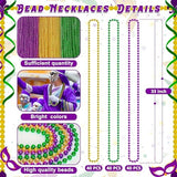 120PCS Mardi Gras Beads, 33" Beaded Necklace, Purple Gold Green Mardi Gras Accessories, Party Costume Necklaces Parade Throws Women Men Beads Bulk for Party Event Favors Supplies Decorations