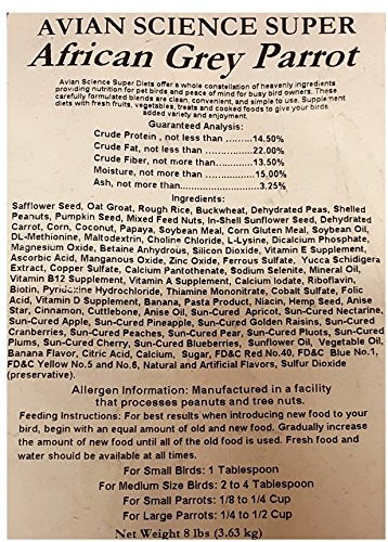 Volkman Avian Science Super African Grey Bird Food (8 Pound (Pack of 1))