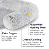 Codi Calming Dog Bed for Couch – Anti-Anxiety Sofa Protector Mat for Medium Dogs, 35''x31''x5'', Machine Washable, Fluffy & Cozy with Non-Slip Bottom, Light Grey