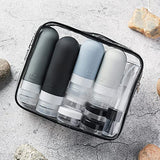 16 Pack Travel Bottles Set - TSA Approved Leak Proof Silicone Squeezable Containers for Toiletries, Conditioner, Shampoo, Lotion & Body Wash Accessories (16 pcs/Black Pack)