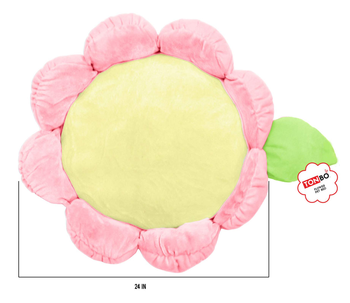 TONBO Soft Plush Small Cute and Cozy Pastel Pink Flower Dog Cat Bed, Washer and Dryer Friendly, (Pastel Pink)