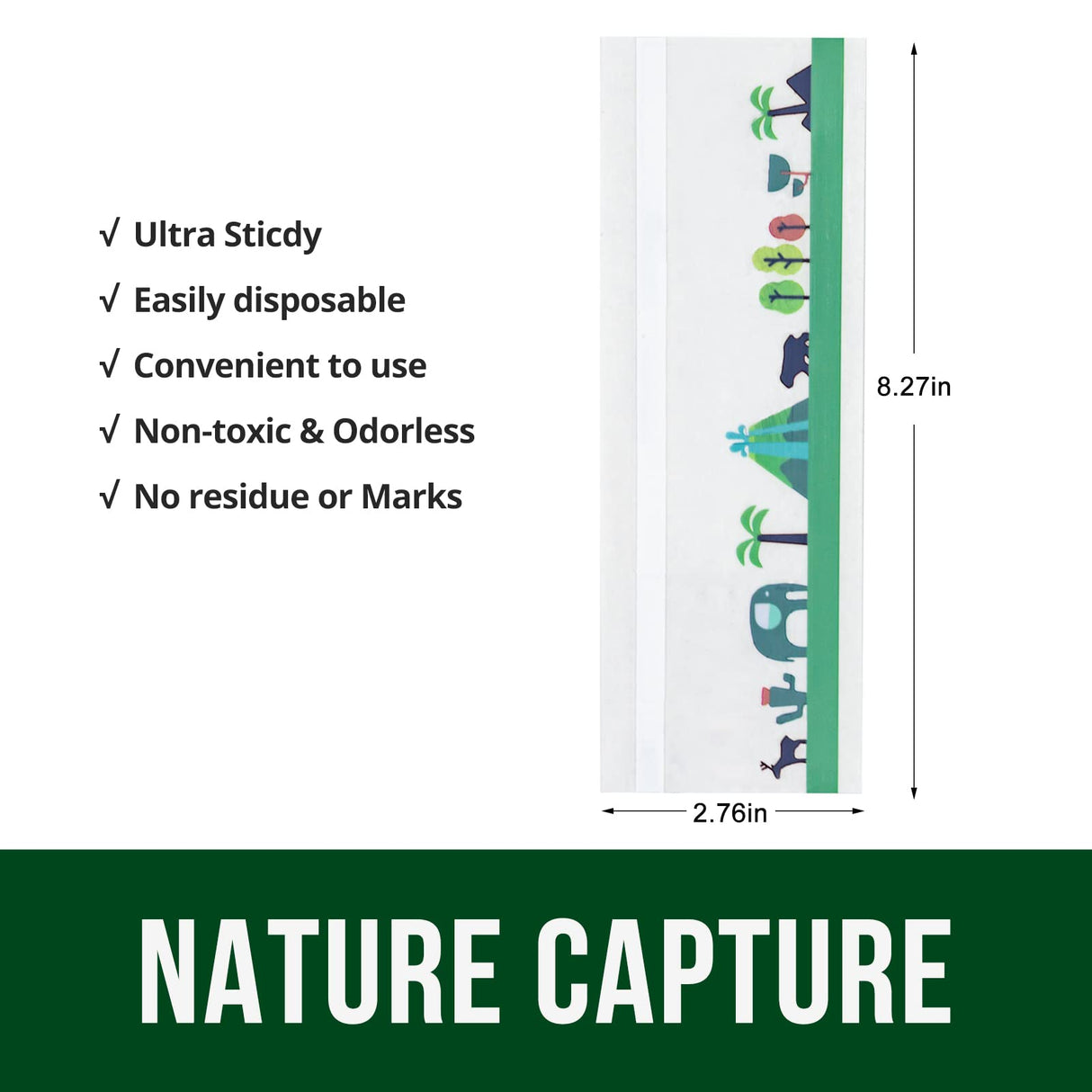 Garsum 64 Pack Window Fly Traps Indoor,Fly Paper Sticky Bug Strips, Glue Fly Catcher for Housefly, Ladybug