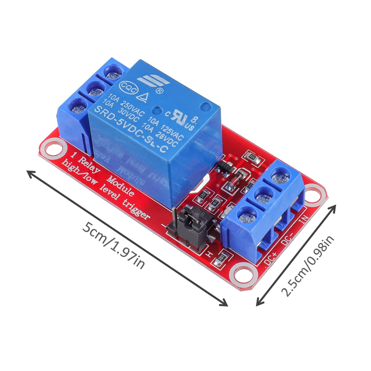 HUAREW 5V One Channel Relay Module Relay Switch with OPTO Isolation High Low Level Trigger (Pack of 10)