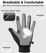 SUJAYU Full Finger UV Protection Gloves - Women & Men's Thin Fishing, Hiking, Cycling, Driving, Gym Gloves (Grey, Large)