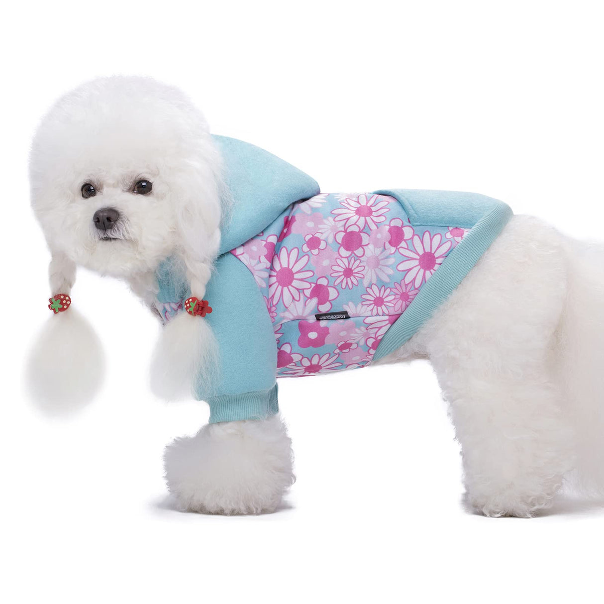 Blue Puppy Dog Hoodies for Small Medium Dogs, Christmas Hooded Sweatshirt with Pocket Pet Cat Hoody Clothes Sweaters Fleece Coat Dog Costume Winter