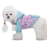 Blue Puppy Dog Hoodies for Small Medium Dogs, Christmas Hooded Sweatshirt with Pocket Pet Cat Hoody Clothes Sweaters Fleece Coat Dog Costume Winter