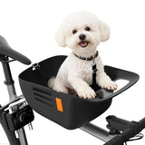 DAISTERN Dog Bike Basket for 26 lbs, Pet Bike Carrier with Integrated Sturdy Seat, Waterproof Scratch-Resistant Nylon Cushion, Adjustable Straps & Rustproof Metal Frame for Small/Medium Dogs, Black