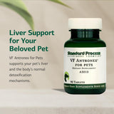 Standard Process Inc. VF Antronex for Pets - Feline & Canine Hepatic Support Formula - Healthy Liver Supplement for Cats & Dogs - Antronex Supplement to Support Healthy Immune System - 90 Tablets