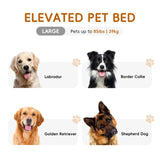 STARLATTA Elevated Cooling Dog Bed for Large Dogs,Waterproof Outdoor Pet Cot with Washable Breathable Mesh,Non-Slip Feet,Comfortable Dry Raised Dog Bed,50.8 x 31 x 8 Inches,Blue