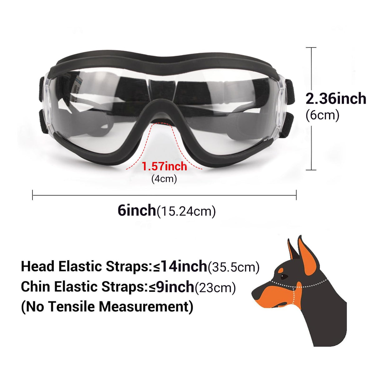 Billionchains Dog Goggles and Helmet Set - Anti-dust UV Protection Sunglasses, Durable Motorcycle Helmet With Ear Hole, Adjustable Pet Glasses for Medium to Large Dogs/Clear