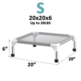 Elevated Dog Bed with Teslin Cooling Fabric - Lightweight Dog Cot for Small Dogs, Waterproof & Washable Breathable Mesh, Raised Pet Bed for Indoor Outdoor Use, Anti-Slip, Easy Clean