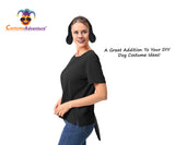 Black Dog Ears and Tail Headband Floppy Black Puppy Ears and Tail Costume Accessory Set for Adults - One Size