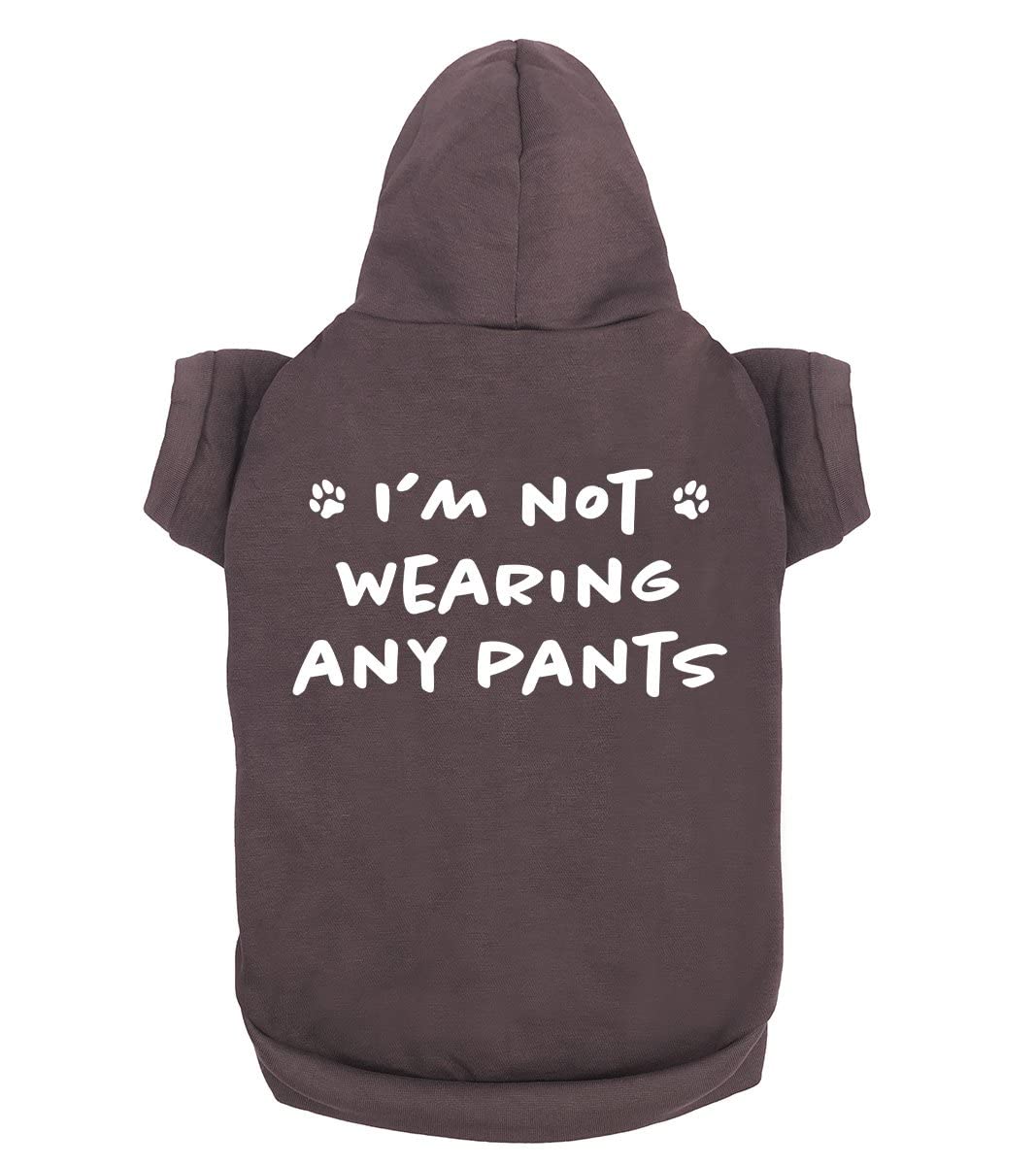 APPARELYN Funny Dog Hoodies I'm Not Wearing Any Pants Cute Dog Clothes Pet Puppy Cat Sweatshirt Dog Accessories for Small & Large Dogs Soft Breathable | Charcoal (2X-Large)