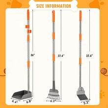 Load image into Gallery viewer, TIMINGILA Pooper Scooper Dog Pooper Scooper Long Handle Stainless Metal Tray Rake Spade Set for Large Medium Small Dogs Easy to Clean Pet Waste Use for Yard, Grass, Dirt or Gravel - Pet Supplies
