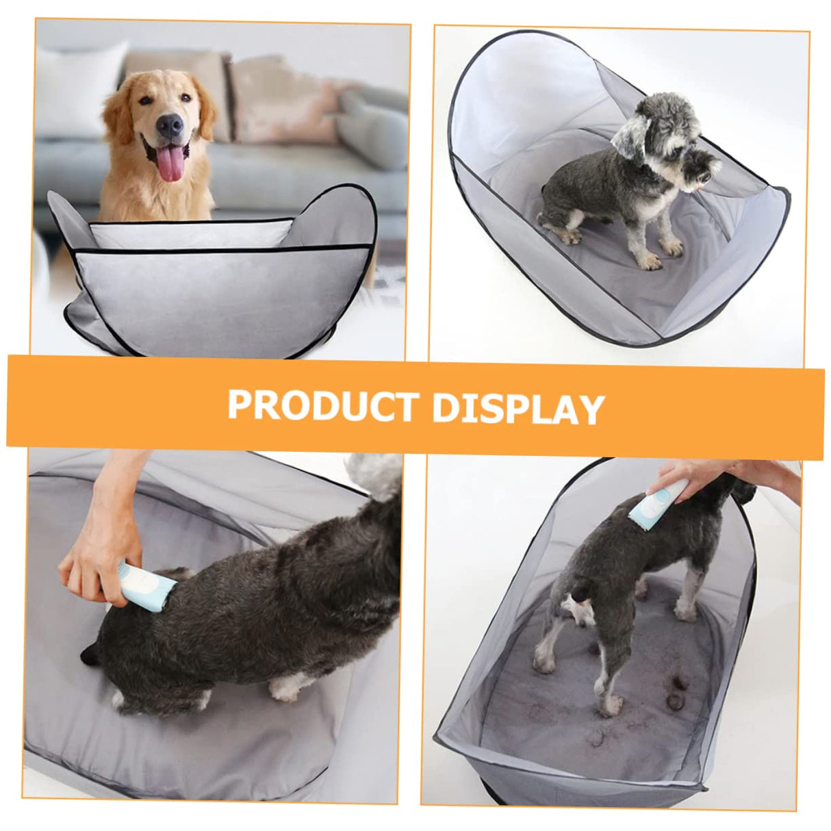 BCOATH Pet Shearing Bib Dog Haircut Apron Washable Hair Collector Foldable Grooming Hair Catcher for Home Use Cats and Dogs