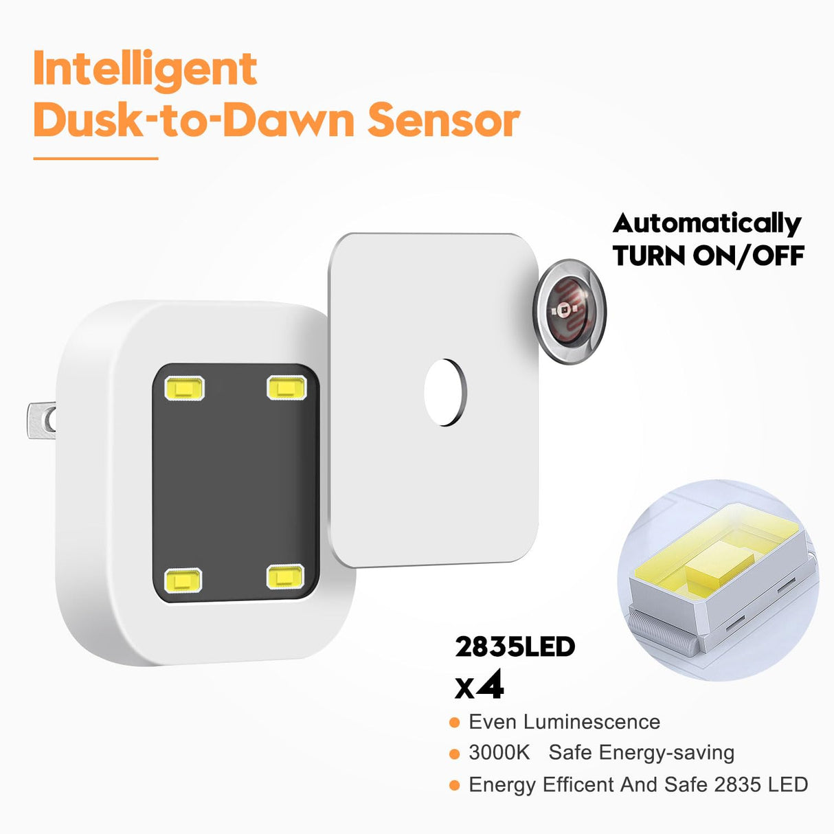 Night Light, Night Lights Plug into Wall 8-Pack, Nightlight Plug in Night Light, Dusk to Dawn Night Lamp Led (Warm White)