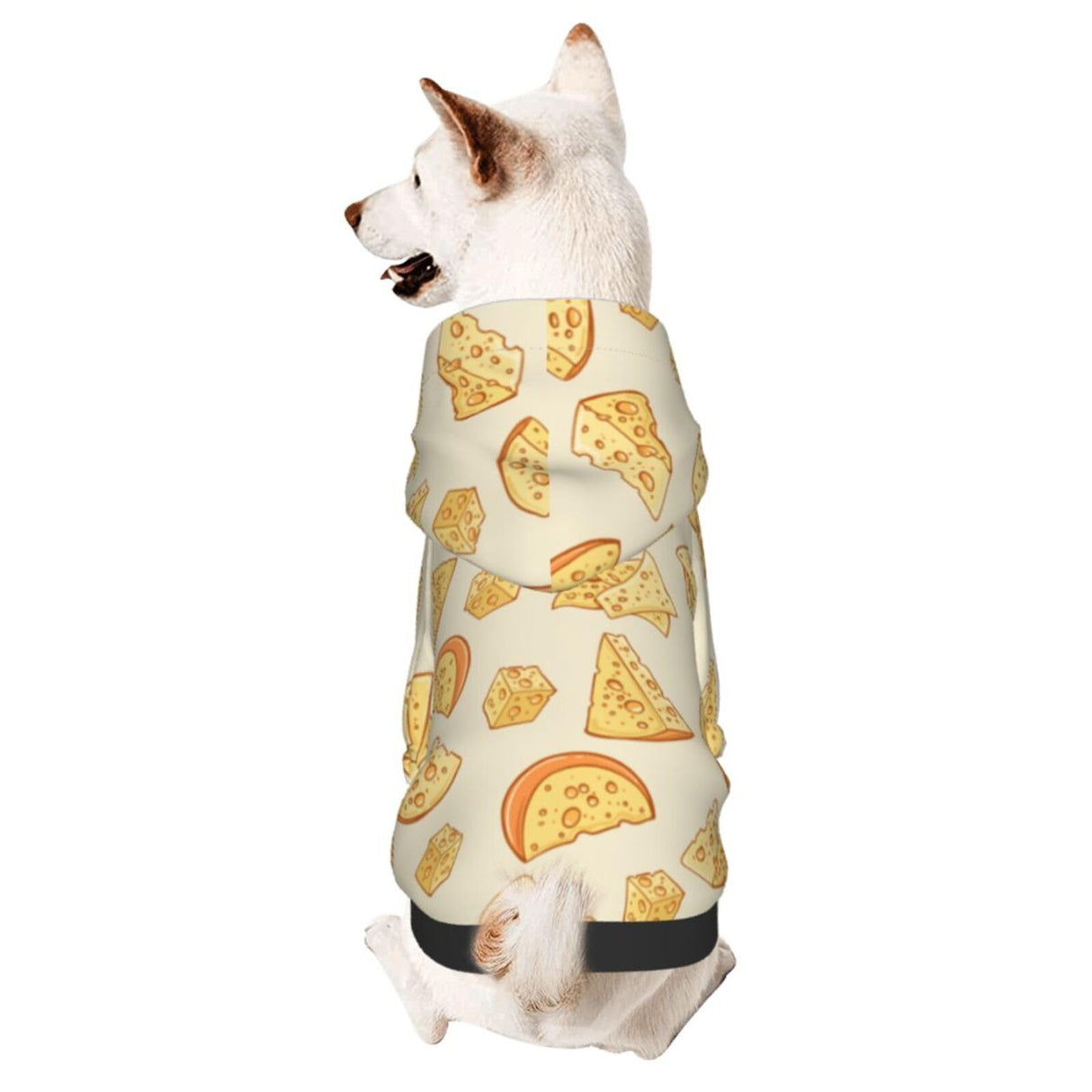 Yellow Cheese Pattern Dog Hoodies Pet Clothing Streetwear Sweatshirt with Hood for Small Dogs Small