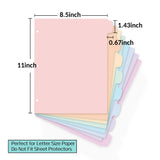 Sooez 8 Tabs Long-Lasting Plastic Write & Erase Large Tabs Dividers for 3 Ring Binder, Aesthetic Cute Pastels Binder Dividers for Student, Teacher, Office, Home Organizers, 1 Set, Pastels Color