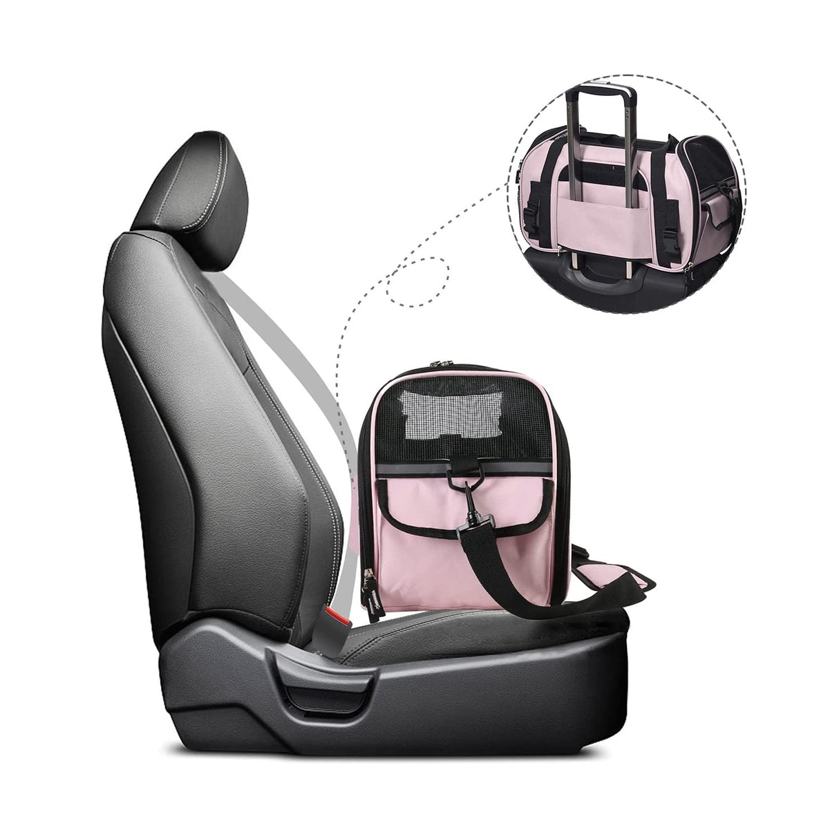 JESPET Soft-Sided Kennel Pet Carrier for Small Dogs, Cats, Puppy, Airline Approved Cat Carriers Dog Carrier Collapsible, Travel Handbag & Car Seat