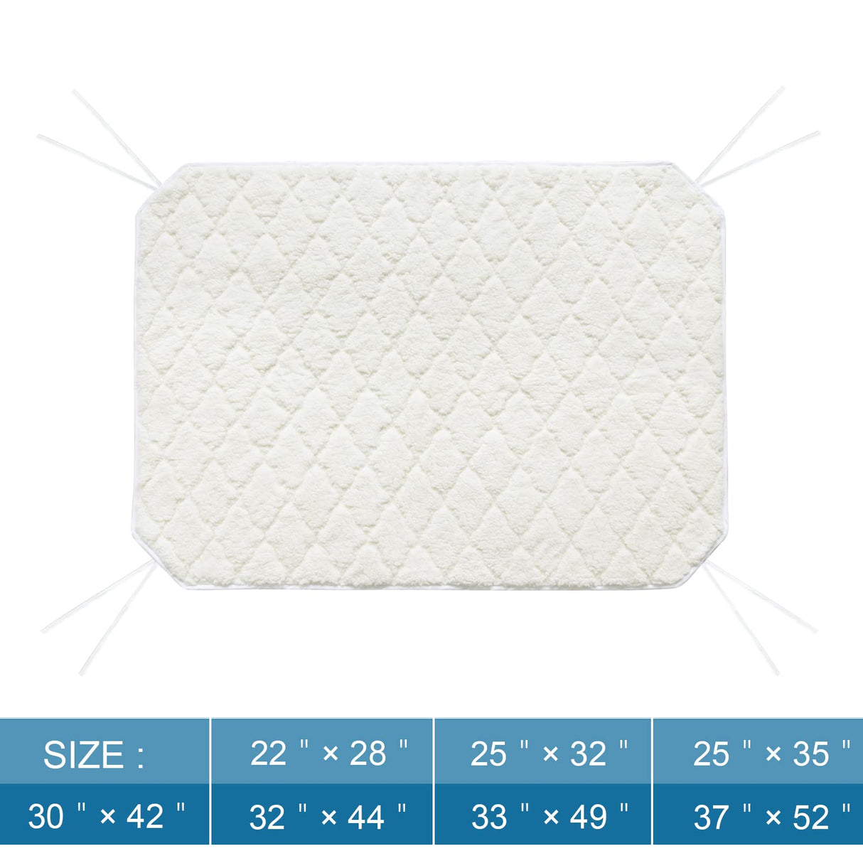 Elevated 2 Pack Soft Plush Dog/Cat Beds Pad, Waterproof with Corner Straps, Machine Washable (Pad Only, Bed not Included)