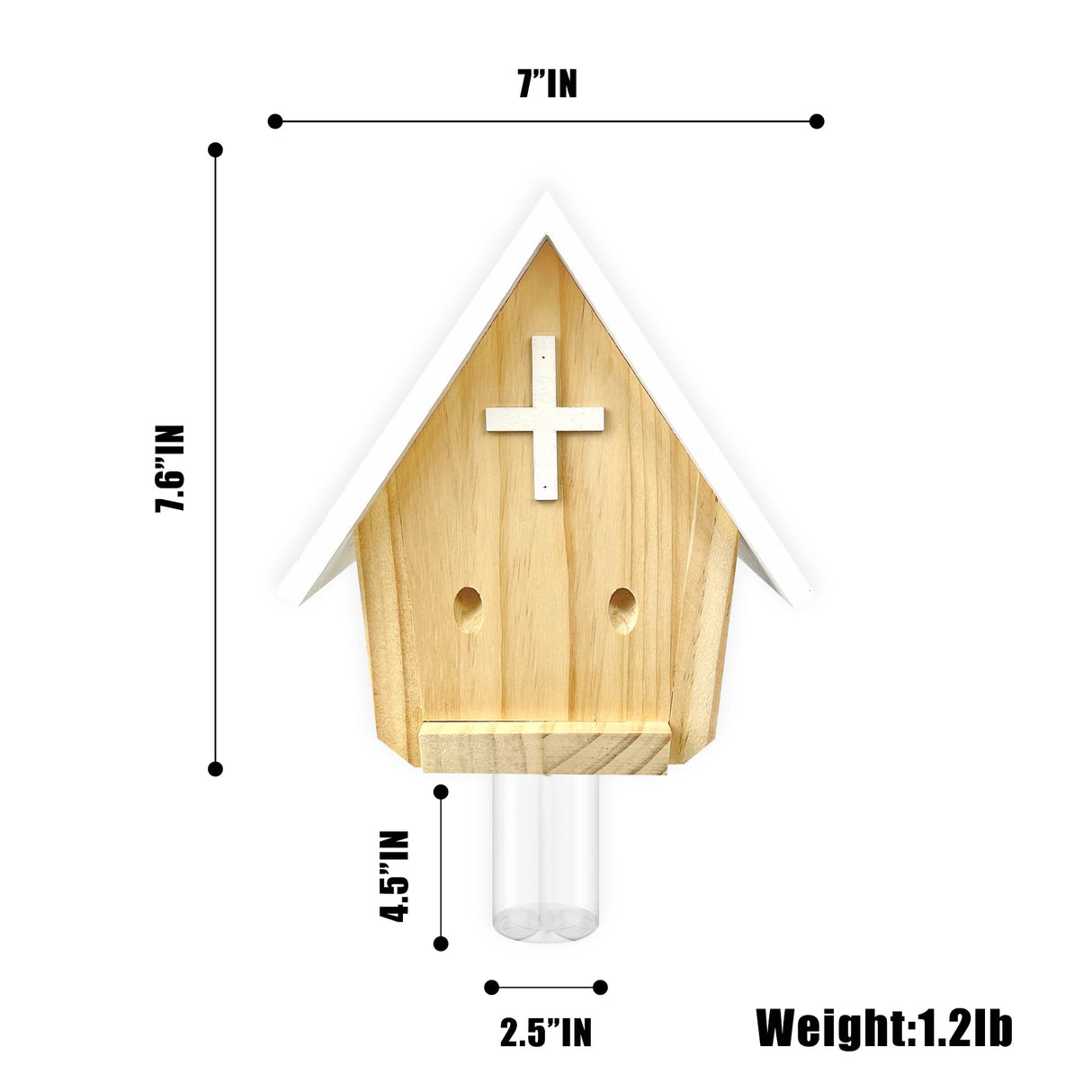 GAW Nature Wood Church Style Carpenter Bee Traps for Outdoors, 1 Pack Best Wooden Bee Trap for Outside