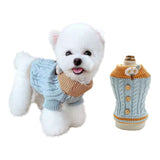 Knitted Dog Sweater for Small Dogs Cats Thick Warm Puppy Clothes Turtleneck Elastic Chihuahua Bulldog Dachshund Outfits(X-Large,Blue)