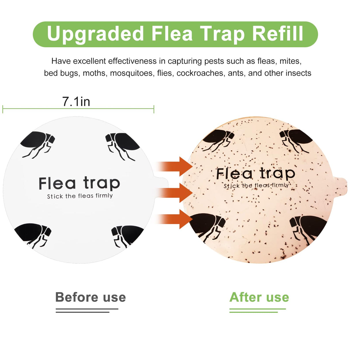 KILSACO Flea Trap 2 Packs - Premium Flea Traps, Natural and Child-Friendly Indoor Flea Control for Your Home with 5 Glue Disc Refills and 5 Lightbulbs