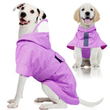 Kuoser Dog Raincoat, Waterproof Dog Rain Jacket with Clear Hooded Double Layer, Lightweight Reflective Dogs Rain Coat with Adjustable Belly Strap, Rain Coats for Medium Dogs Outdoor Wear, Pink M