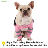 PetWarm Dog Front Leg Sleeve, Adjustable Dog Elbow Sleeves with Reflective Strips, Anti-Licking Soft Recovery Sleeve for Dogs, Waterproof Front Leg Protection for Large Dogs, Pink, XL