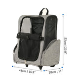 Pet Trolley Bag Cat Dog Travel Bag Portable & Breathable Pet Carrier Backpack - Lightweight Dual-Shoulder Design for Easy Travel with Your Beloved Companion Scalable Pull Rod pet Bag (Blue)