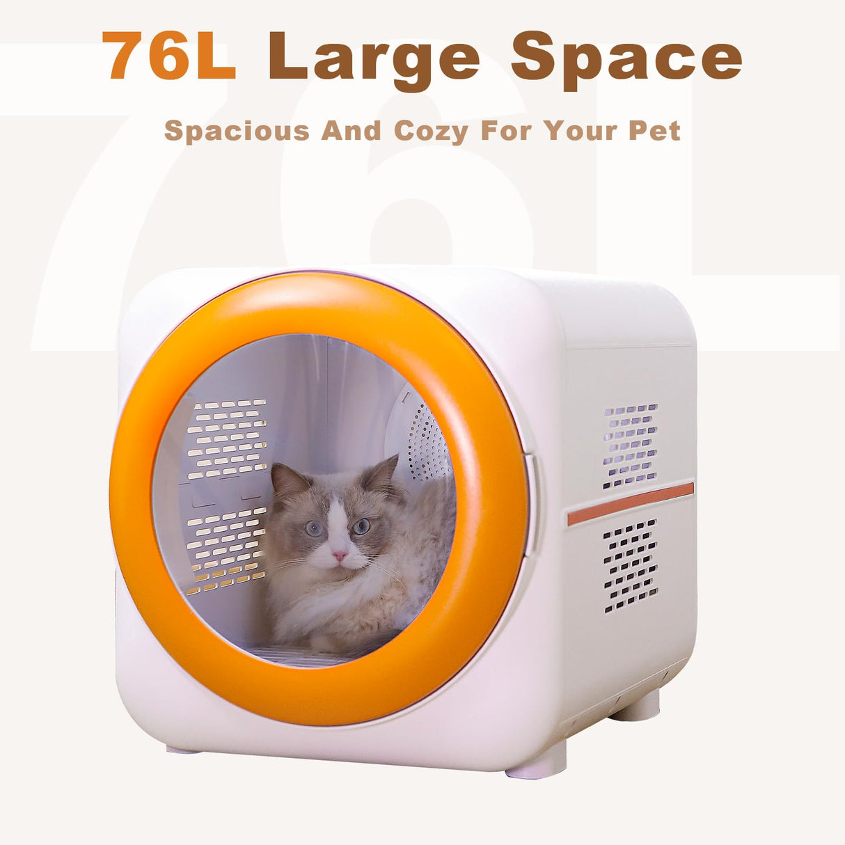 PawGalaxy Pet Dryer Box with LED 30 Million Negative Ions&Multi-Function, 360° Efficient Automatic and Quite Box for Cats, Dogs, Smart Touch Screen Temperature Control, Safe Design for Pet Hair Dryer