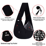FDJASGY Small Pet Sling Carrier-Hands Free Reversible Pet Papoose Bag Tote Bag with a Pocket Safety Belt Dog Cat for Outdoor Travel Black