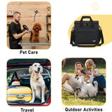 GMAK Large Pet Grooming Bag, Dog Grooming Tote Bags Supplies Organizer Case Pets Tools Organizer Tote for Dog Cat Grooming Tool Kit and Accessories, Black(Bag Only)