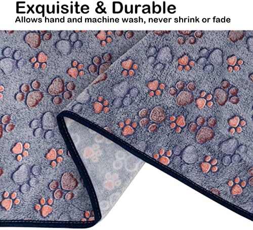 Dono 1 Pack 3 Dog Blankets Soft Fluffy Cute Bone Pattern Fleece Pet Blanket Warm Sleep Mat Cute Print Design Puppy Kitten Blanket Doggy Mat Paw Print for Animals