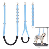 Dog Grooming Belly Strap - 3PCS Grooming Restraint Set Adjustable Belly Band Loops Strap with Padded Support & Loop Extension Straps Pet Grooming Harness Kit for Dogs (Sky Blue)