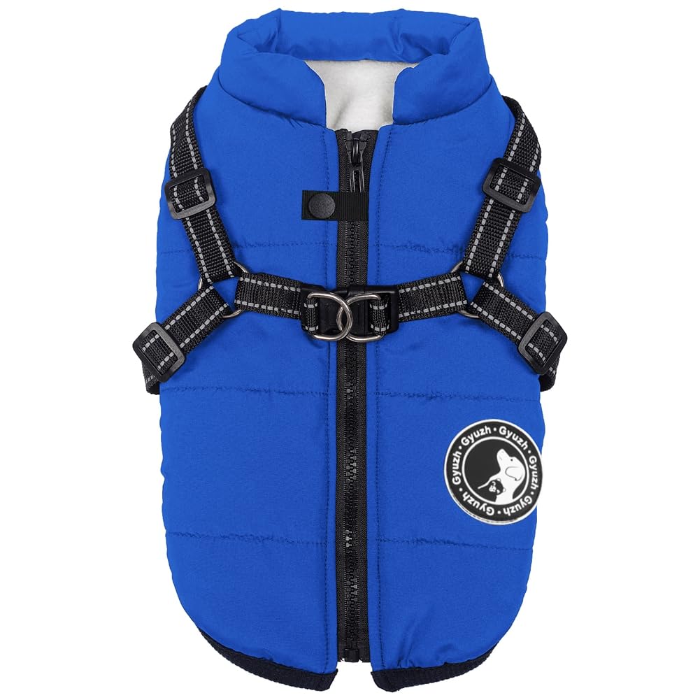 Gyuzh Dog Coat with Harness Puppy Coats Small Dog Harness Jacket Winter Waterproof Jackets for Smal Medium Large Dogs