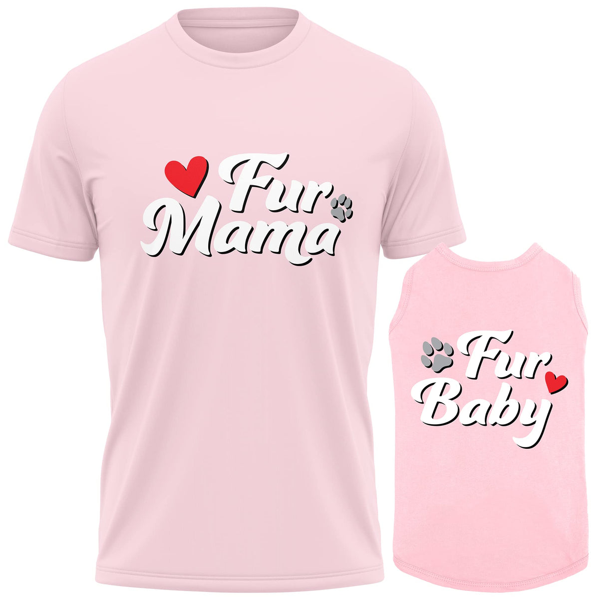 APPARELYN Dog and Owner Matching Clothes - Adorable Fur Mama Fur Baby Dog Matching Outfits with Owners - Soft Pet Clothes Light Pink
