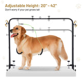 PEAYLI Adjustable Dog Grooming Arm for Table, [ 1 or 2 Arms Use] Dog Grooming Hammock for Home Use, Nail Trimming & Drying Hammock & 2 No-Sit Nooses