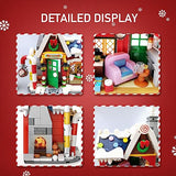 Christmas House Building Kit, Santa’s Visit Block Toys Set, 788 PCS Great Holiday Present Idea for Christmas Scene to Display, Party Gift for Boys Girls 6-10 Years Old