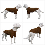 Lovelonglong Ribbed Dog T-Shirt Cotton Knitted Dog Sweaters for All Season Pet T-Shirts for Large Medium Small Dogs Coffee M