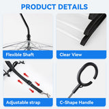 BillionChains Dog Umbrella for Small Dogs Clear Walking Umbrella with Adjustable Leash