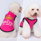 The Printed Prince 3 Pack Dog Shirts - Small Dog Outfits, Cotton Sleeveless Tshirts for Girl Chihuahua, French Bulldog, Dachshund - Pink, Red, Black, XS
