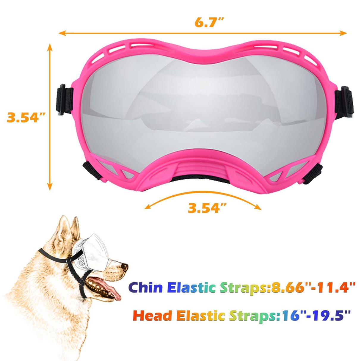 Dog Sunglasses,Doggles Anti-UV Protection,Pet Sunglasses with Adjustable Strap,Suitable for Motorcycle Car Driving Bike Riding Hiking Swimming Wind Dust Fog Dog Eye Protection