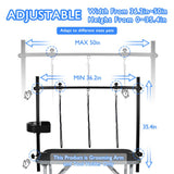 LEIBOU H-Shape Pet Grooming Table Arm with Tool Holder Noose and Clamp for Dogs and Cats Heavy Duty Aluminum Alloy Frame with 35.4” Adjustable Height and 36.2” ~ 50” Adjustable Width