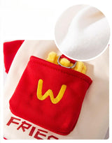 AZA Dog Halloween Costume Cotton French Fries Cosplay Clothes for Pets Hoodie Pet Shirt Boy Coat for Small Dogs Dog Cute T-Shirt Cat Girl Outfits Puppy Fall Sweaters Winter Costumes (XS,French Fries)