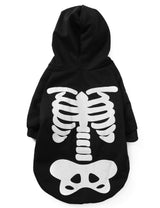 Coomour Halloween Pet Dog Cat Skull Hoodies Glowing Skeleton Bones Costume Outfit for Dogs Cats (3XL)