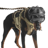 Zhongren Dog Helmet with Goggles - 2in1 Doggy Sunglasses and Pet Motorcycle Tactical Helmet Set for Medium Large Breed with Ear Holes Adjustable Straps for Outdoor Sport(Black)