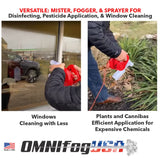 OmniFog ULV Cold Fogger – Adapter for Milwaukee, Makita, Ryobi, Bosch, and Most Major Brand Blowers – Adjustable 10-110 Micron Mister Fog, Fertilize or Clean (16 OZ Adapter & Reservoir)