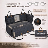 Field & Fur Dog Car Seat Extender Hard Bottom for Back Seat – Quilted Waterproof Dog Car Seat Cover with Non-Slip Base & Side Flaps, Back Seat Extender for Dogs, Fits SUVs & Trucks